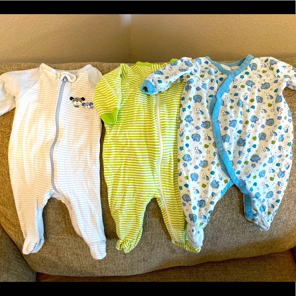 Infant footie pajama bundle - 0-3 months